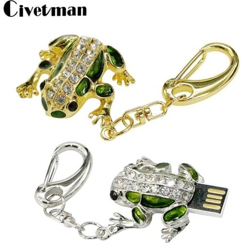 Pendrive 128GB Crystal Diamond Frog USB Flash Drive 256GB Pen Drive 64GB 32GB 16GB 8GB 4GB Cel USB Drive Memory Stick Pen Drive