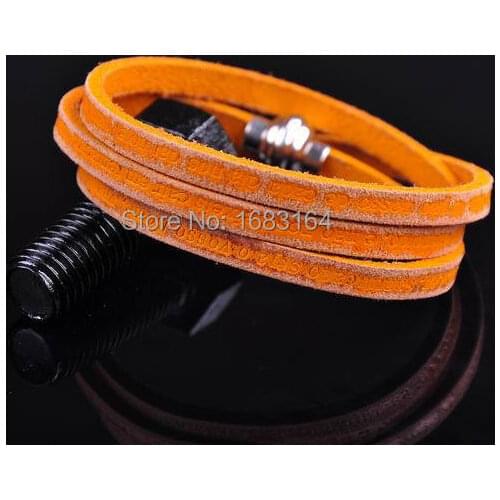 G21 HUMANITY INSPIRING PHRASES 3-Wraps Distressed Leather Bracelet Yellow