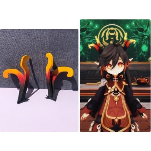 Game Genshin Impact XiaoDiJi Cosplay Horns Headwear Hair Clip Decoration Cosplay Costume Accessory Halloween