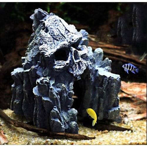 Creative Rockery Skull Fish Tank Landscaping Ornaments Spawning Breeding Nest Conch Shrimp Hiding House Aquarium Decoration Cave