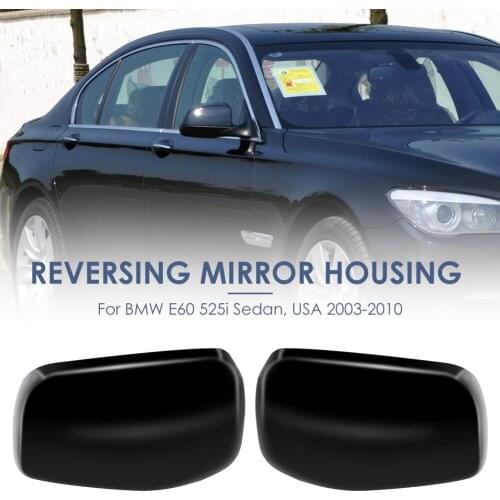 Door Mirror Cover Side Mirror Cover Personal Car Easily Installation Elements for BMW E60 E61 E63 E64 2003-2010 Gloss Black