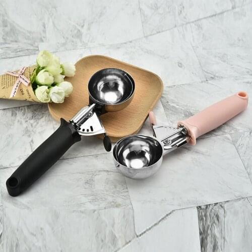 Lce Cream Scoop Stainless Steel Ice Cream Scoop Metal Ice Cream Biscuit Scoop Melon Fruit Ball Shaved Ice Machine Kitchen Tool