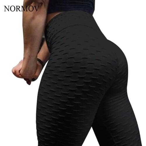 NORMOV Women Black Push Up Leggings High Waist Classic Trousers Female Workout Leggings Fitness Clothing Solid Breathable