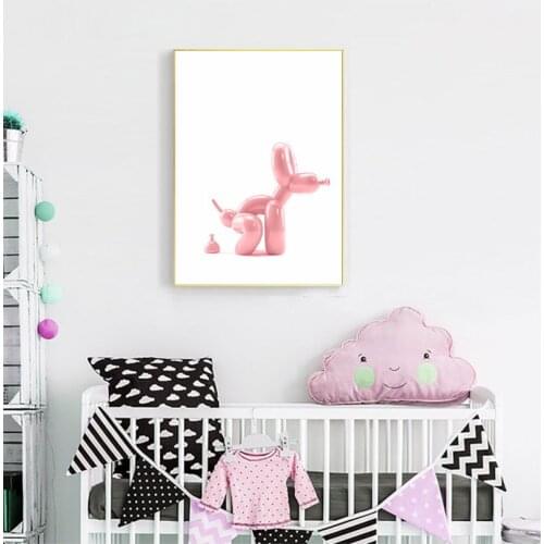 Hot Selling Balloon Dog Bathroom Wall Decorative Poster Canvas Painting For Bathroom Wall Decoration Home Decor