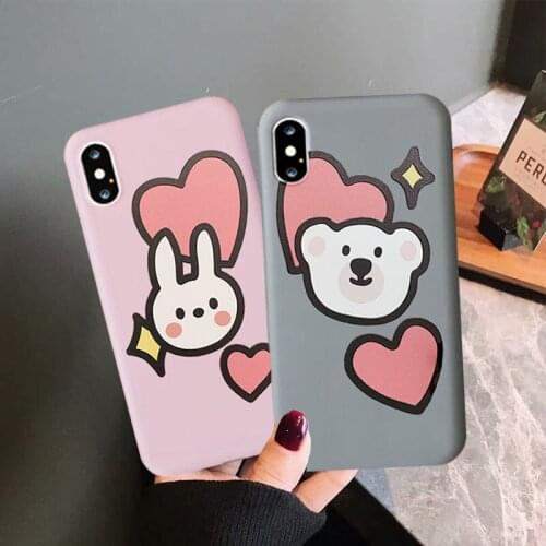Cute Cartoon Bear Phone Cases for Iphone 11 Pro Xs Max Xr X Case for Iphone 6 6s 7 8 Plus Cover Funny Painting Soft Silicon Capa