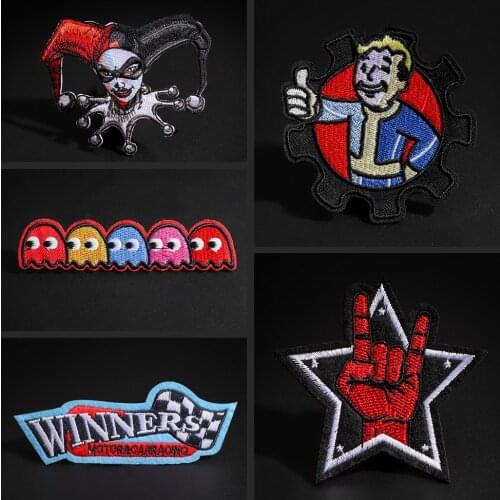 Clown embroidery patches racing Elf Punk style DIY sticker Coat pants backpack decoration badge wholesale