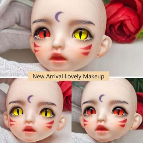 New BJD Doll Head 1/6 DIY Doll MakeUp 3D Eyes Dolls 22 Jointed Movable Body Cute Doll Mold Accessories For 30cm BJD Doll