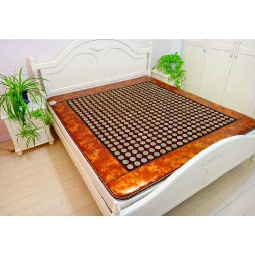 New designs multi-function far infrared thermal heating jade massage mattress heating jade cushion with Free Gift eye cover