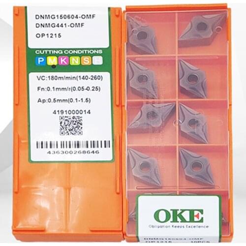OKE DNMG150604-OMF OP1215/DNMG150608-OMF OP1215/DNMG150404-MSF OP1215/DNMG150408-MSF OP1215 CNC carbide inserts 10PCS/BOX