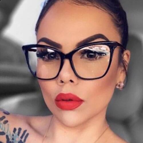 Oversized Cat Eye Optical Glasses Frame Women Classic Brand Transparent Glasses Eyeglasses Vintage Black eyeglasses