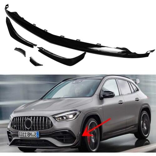 5Pcs/Set Front Bumper Lip for Mercedes 2020 2021-2024 GLA Class H247 GLA200 GLA250 GLA35 GLA45 AMG Sport Front Spoiler Splitter