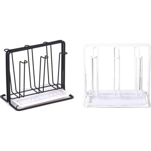 6 Cups Mug Stand Art Iron Holder Coffee Cup Rack Hooks Tea Organizer Kitchen Drying Shelf Hanging Drainer