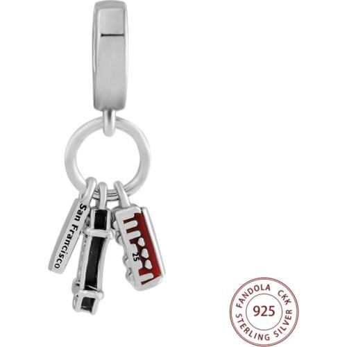 Fits Pandora Bracelet Charms 925 Sterling Silver San Francisco Highlights Beads Women Girls DIY Jewelry Making Gift Kralen