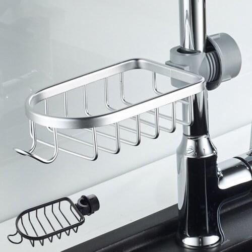 Stainless Steel Faucet Rack Kitchen Sink Bathroom Hollow Shelf Storage Rack Organizer Water Basket Pool Rag Sponge Storage Rack