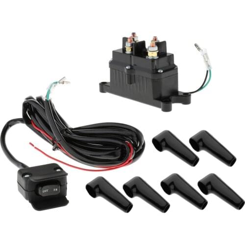Professional 12V Winch Solenoid Relay with Winch Rocker Thumb Switch for ATV