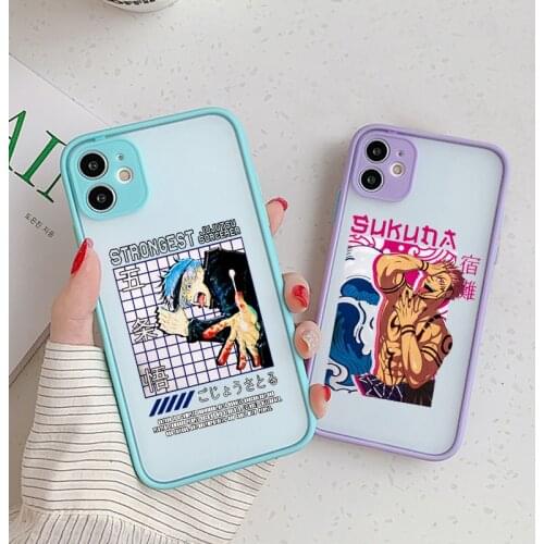 Jujutsu Kaisen Anime Clear Phone Case For iPhone 12 Pro MAX 11 XR X XS SE2020 7 8 6Plus Shockproof Gojo Satoru Hard Cover Fundas