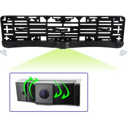 European Car License Plate Frame CCD Front View Camera Plate Frame with One Front View Camera Two Radar-Parking Sensors