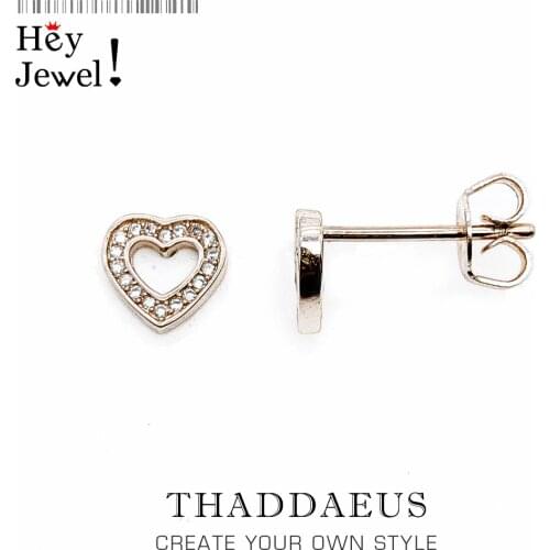 Heart Rose Gold CZ Pave Stud Earring,Europe Style Fashion Good Trendy Jewerly For Women Girl,2018 Gift In 925 Sterling Silver