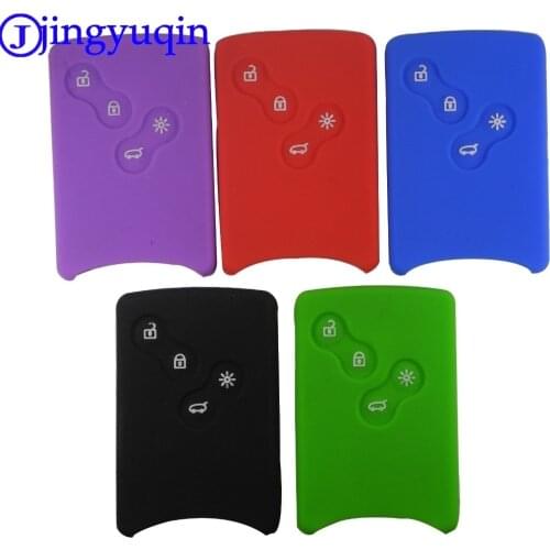 Jingyuqin 10p Silicone Remote Car-Styling Key Cover Case Protector Sticker For Renault Clio Logan Megane 2 3 Koleos Scenic Card