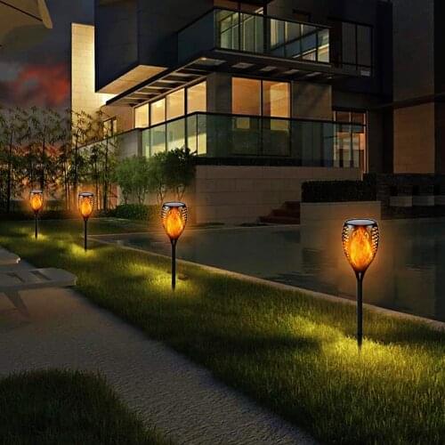 Solar Flame Light Waterproof Garden Decor Landscape Lawn Lamp Path Lighting Torch Outdoor lamp Garden Courtyard Decoration