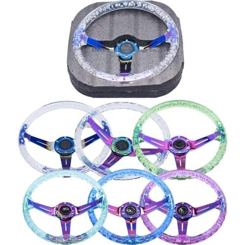 Sports steering wheel 14inch 335mm transparent racing steering wheel acrylic ordinary racing steering wheel