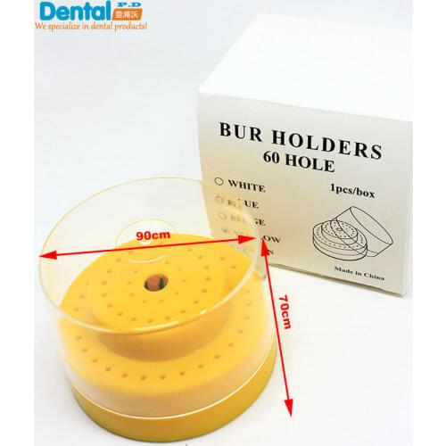 Dental Lab Instrument 60 Holes (Round) Holes Plastic Bur Holder Burs Block Case Box For Diamond Bur Holder