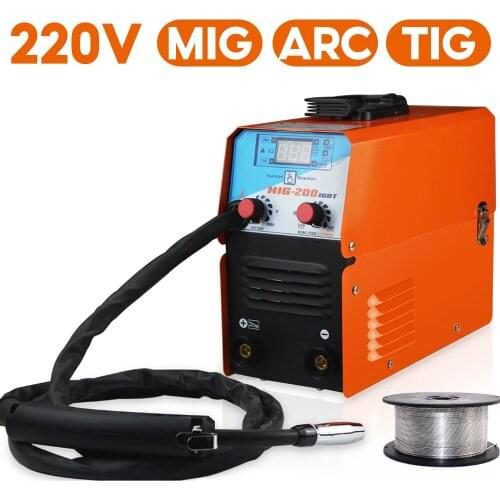 220V MIG-200 50/60Hz No Gas Gasless Welding Machine Fit 0.8mm 1.0mm Welder Equipment Flux Core For Household Manual Soldering EU