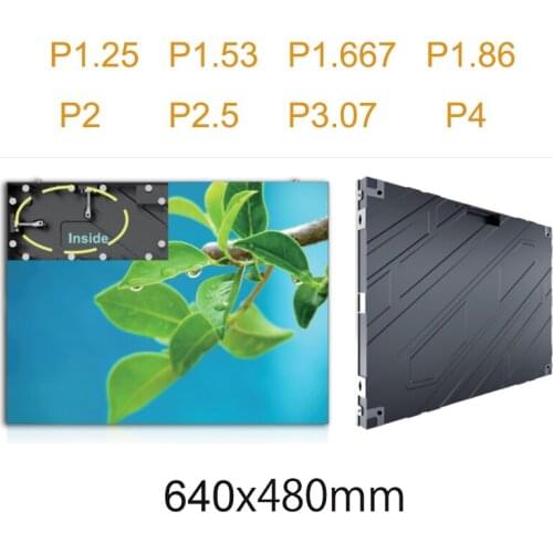 Led Tv Panel Screen Ultra Thin P1.25P1.56P1.667P1.86 Front Service Magnetic Led Screen Cabinet 640x480mm