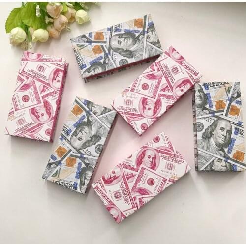 Eyelashes Packaging 10pcs/lot Pink Glitter Money Box with Tray Fit 25mm 27mm 5D Mink Eyelashes