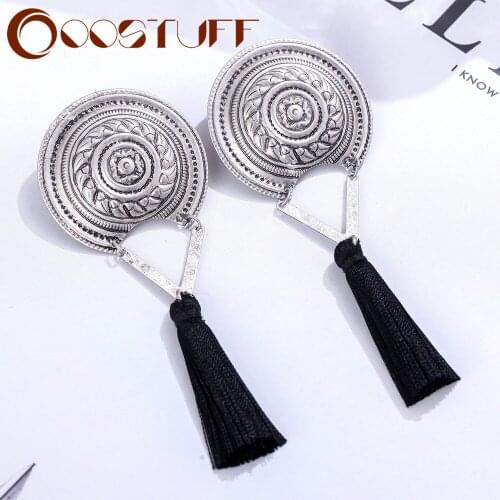 Red Black Color Tassel Long Drop Earrings Ethnic Suspension Pendientes Trend Jewelry for Women brincos Unusual Thing Accessories