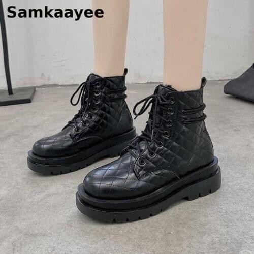 Size 35-39 Women Boots Winter Female Snow Botas Mujer Platform Thick Bottom Fur Martin Shoes Waterproof Non-Slip Flat Booties 47