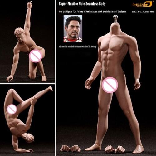 1/6 Steel Stainless Skeleton bodyTBLeague M30 M31 M32 M33 M34 M35 M36 S002 S005 Super Flexible seamless males figure body Toys
