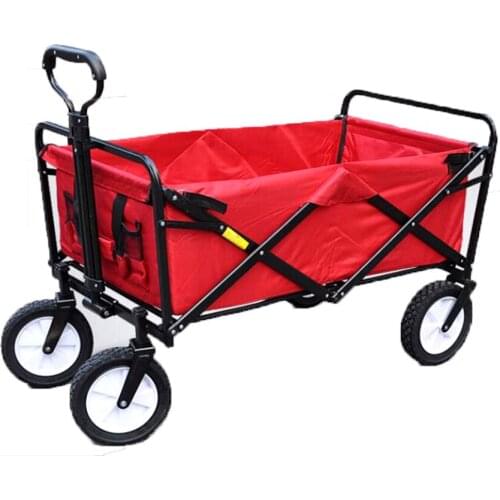 1PC 4 Wheel Heavy Duty Folding Bag Garden Trolley Cart Bearing 176.37lb Wheel Barrow Utility Wagon Hand Pull