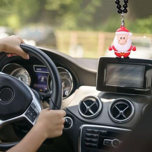 1pc Christmas Tree Snowman Elk Car Pendant Ornament Santa Claus Hanging Decor Auto Rearview Mirror Car Styling Pendants
