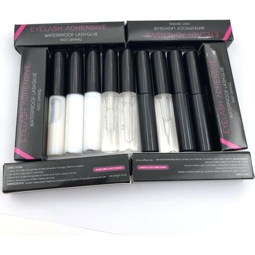 Rainsin 10pcs Eyelash Glue Clear-white Dark-black Waterproof EyeLash Glue False Eyelashes Glass Makeup Adhesive Cosmetic Tools