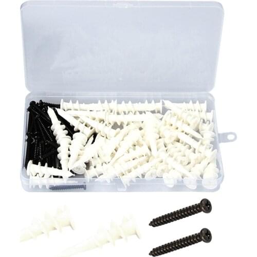 100Pcs Self Tapping Bolts Nylon Expansion Wall Screws Anchors with Storage Case