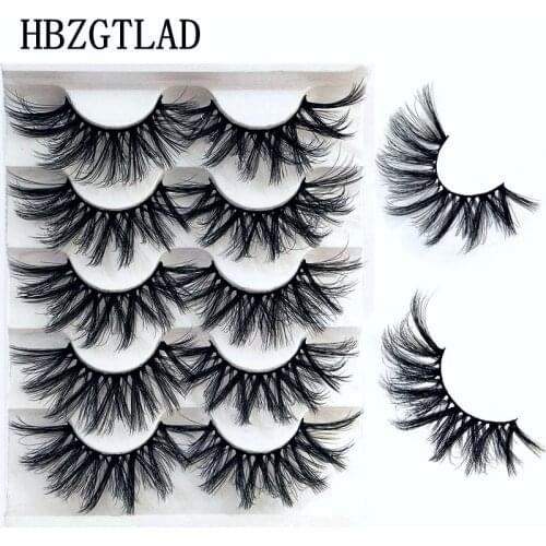 5 Pairs 15-25mm 3d Mink Lashes Bulk Faux with Custom Box Wispy Natural Mink Lashes Pack Short Wholesales Natural False Eyelashes