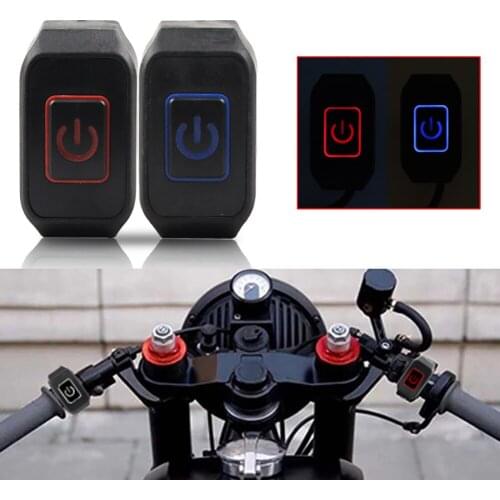 22mm 7/8'' Motorcycle Handlebar Switch Button 12V Waterproof Control Switch Button with LED light Motorcycle Spare Parts