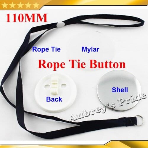 4-1/4" 110mm 100 Sets Rope Tie Badge Button Supply Materials for NEW Professional Badge Button Maker