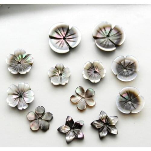 5pcs / bag natural pearl black shell cherry bauhinia bowl flower beads jewelry making DIY earrings hair clip jewelry accessories