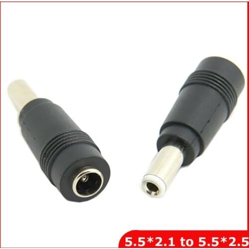 50pcs NEW Free shipping DC power plug adapter 5.5 * 2.1 Female to 5.5 * 2.5 Male for Lenovo Asus Toshiba 5.5x2.1mm to 5.5x2.5mm