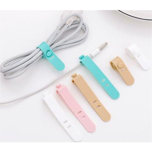 8pcs Desktop Cable Winder Earphone Clip Charger Organizer Wire Data Line Holder Korean Stationary Line Fixer Desk Accessories