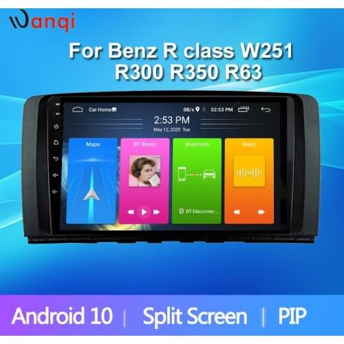 Android10 Car Radio for Mercedes Benz R Class W251R280 R300 R320 R350 R63 2006-2013 Navi GPS Multimedia IPS Screen NO DVD 1DIN