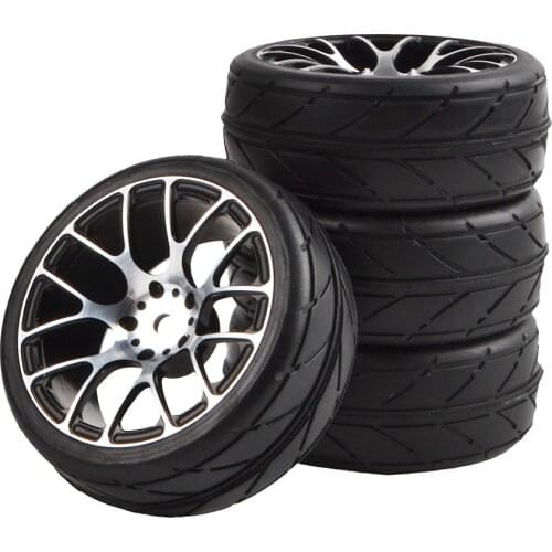 1/10 RC On Road Drift Car Tires & Hub Wheel Rims for Tamiya TT01 TT02 HSP HPI