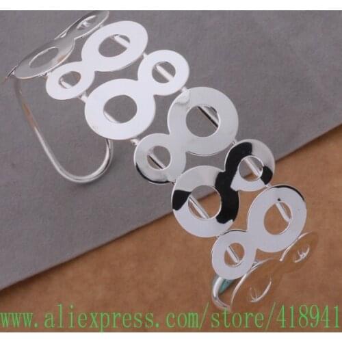 Free shipping silver plated bangle bracelet,silver plated fashion jewelry seven eight bracelet /easamrza bbuajtba AB120