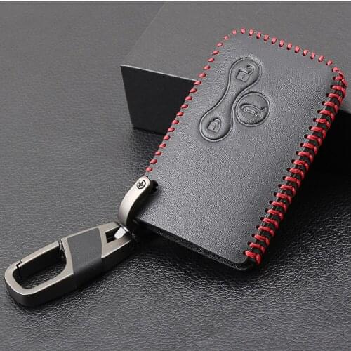 New Design Car Key Case for Renault Megane R.S. Scenic 3 Buttons Leather Car Key Case Cover Holder Styling