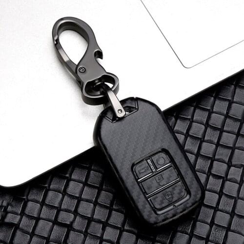 Carbon Fiber Car Key Case Keyless Cover for Honda 2016 2017 2018 2019 Odyssey CRV Pilot HRV Vezel City Accord Civic Fit Freed