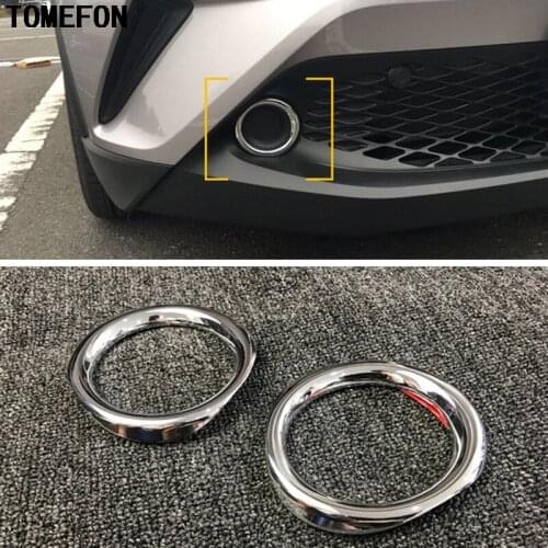 For Toyota C-HR CHR 2017 2018 ABS Chrome Front Fog Light Lamp Cover Trim Car Exterior Styling 2PCS