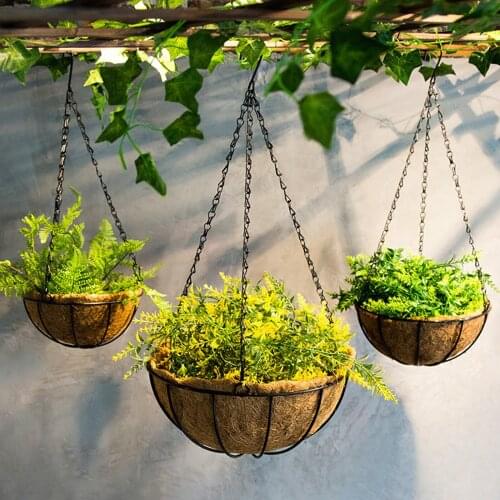 Home Hanging Basket Rattan Wicker Pots Storage Wall Home Decor Flower Stand Retro Flower Pot Gardening Supplies