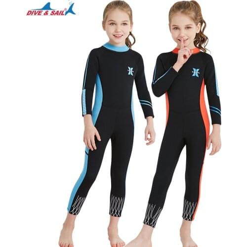 Dive & Sail 2.5mm Kids Full Body Wetsuit for Surfing, Snorkeling, Swimming Diving Scuba Boys Girls Wetsuits Long Sleeve Back Zip